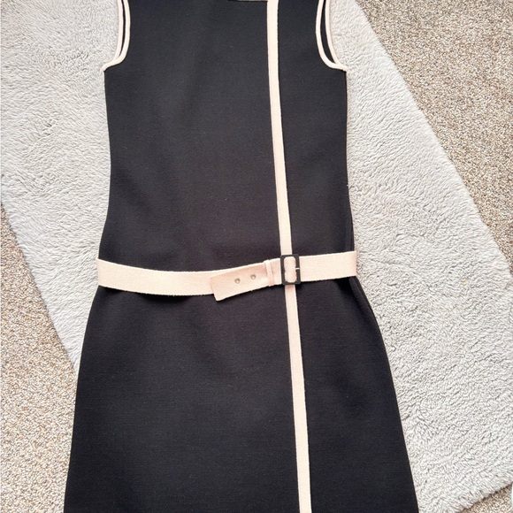 Salvatore Ferragamo Black and Cream Midi Dress - Picture 1 of 5